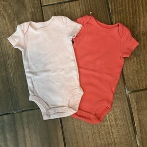 SET OF TWO NEWBORN BABY GIRL ONESIES